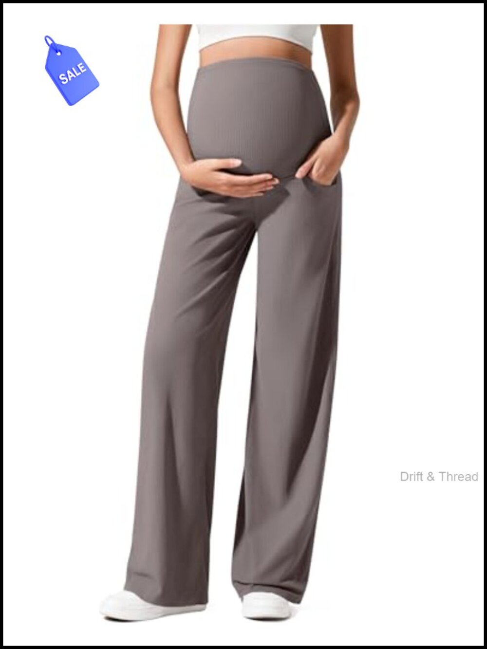 Maternity Lounge Pants High Rise Wide Leg Sweatpants